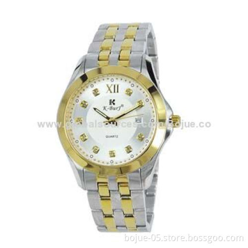 Quartz Stainless Steel Watch with Calendar Date Function, Silver Color